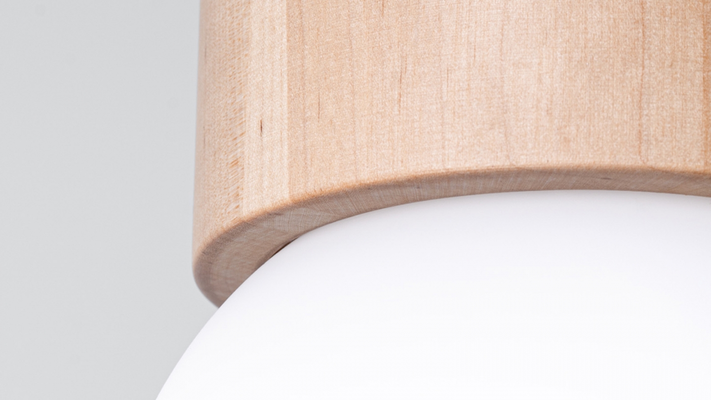 Plafonnier en bois naturel 19 cm - Boomo