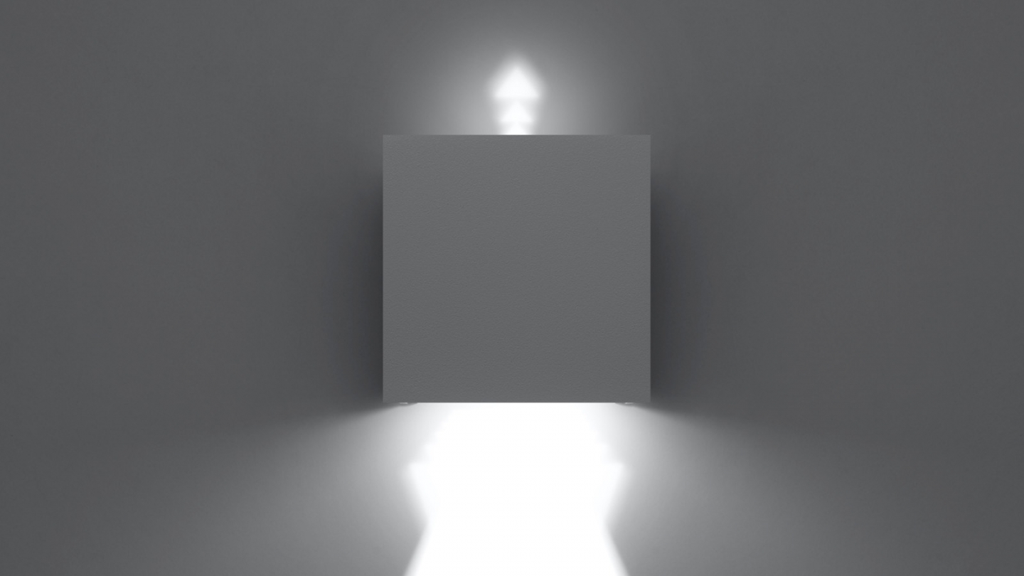 Applique cubique pour l'extérieur en aluminium blanc - Luca