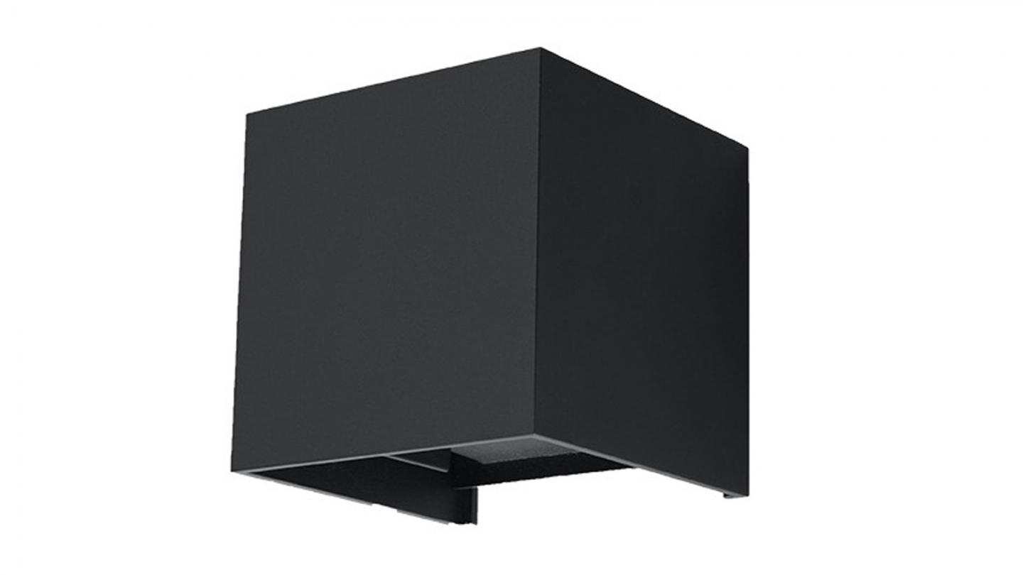 Applique cubique pour l'extérieur en aluminium noir - Luca