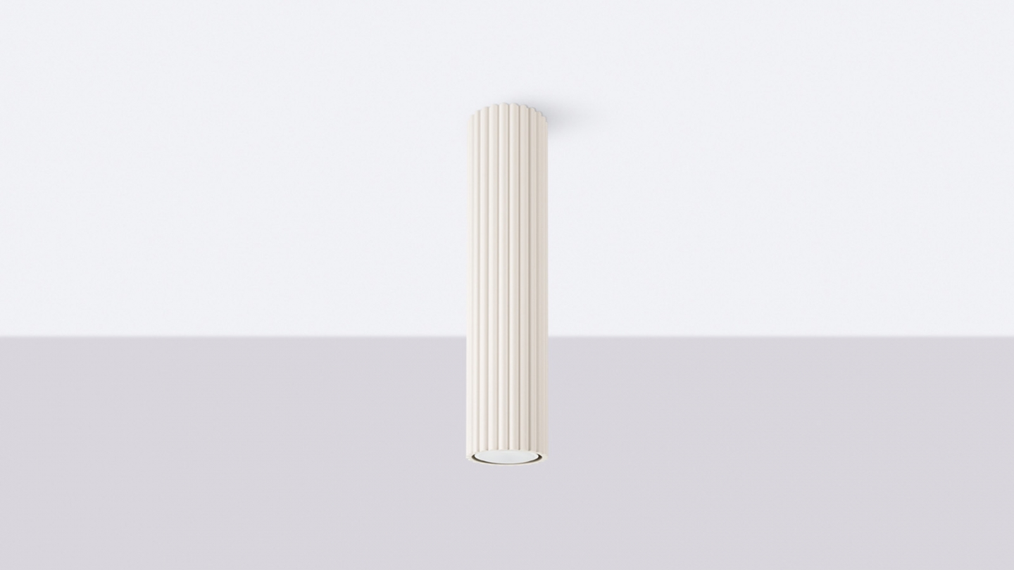 Plafonnier en aluminium cannelé 30 cm beige - Karbon Plafonnier en aluminium cannelé 30 cm beige - Karbon