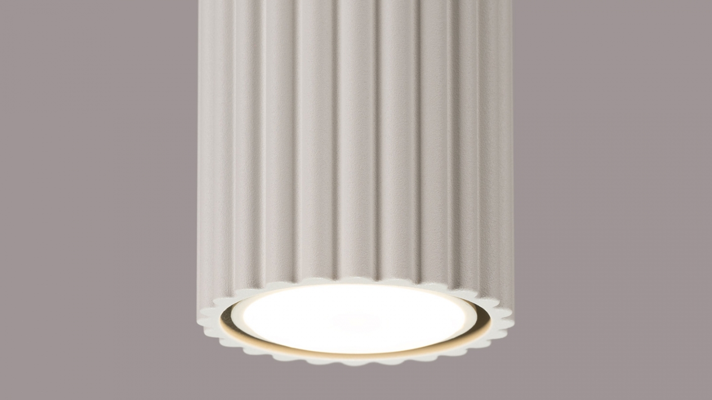 Plafonnier en aluminium cannelé 30 cm beige - Karbon Plafonnier en aluminium cannelé 30 cm beige - Karbon