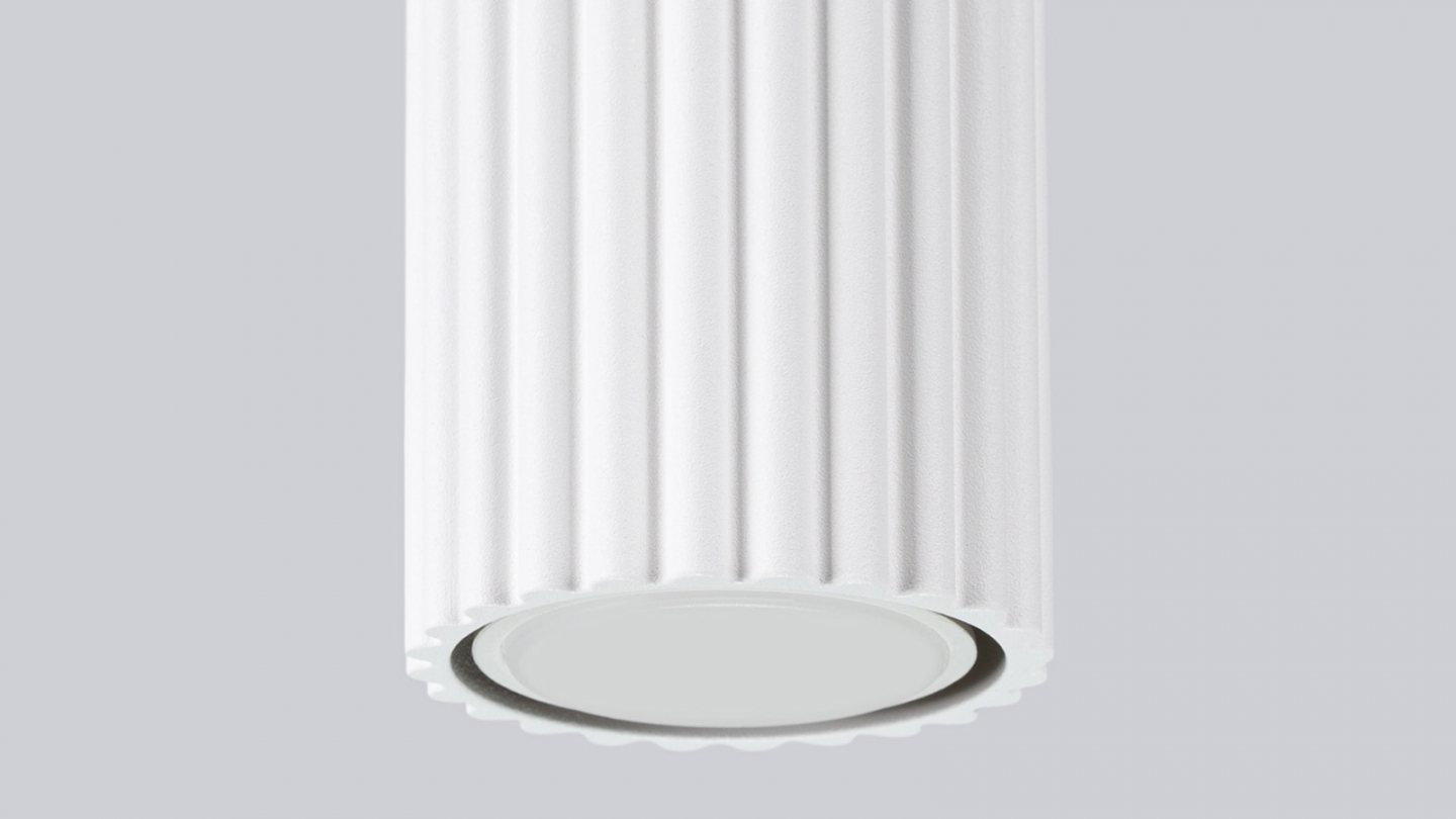 Plafonnier en aluminium cannelé 30 cm blanc - Karbon Plafonnier en aluminium cannelé 30 cm blanc - Karbon