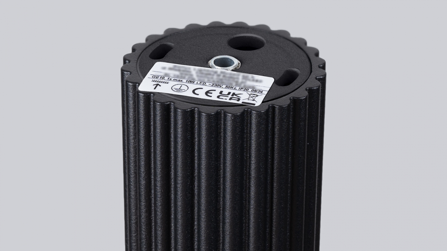 Plafonnier en aluminium cannelé 30 cm noir - Karbon Plafonnier en aluminium cannelé 30 cm noir - Karbon