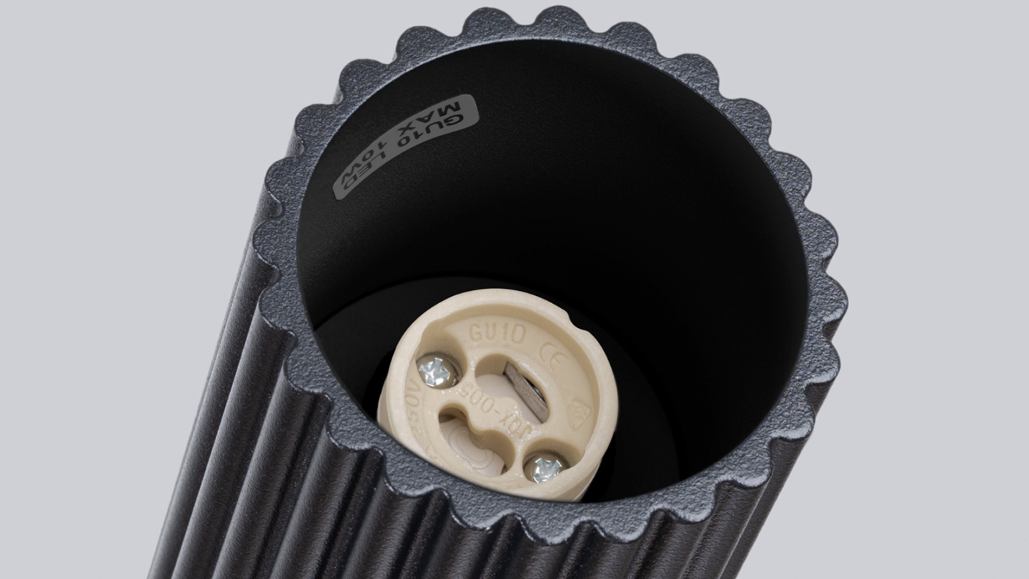 Plafonnier en aluminium cannelé 30 cm noir - Karbon Plafonnier en aluminium cannelé 30 cm noir - Karbon