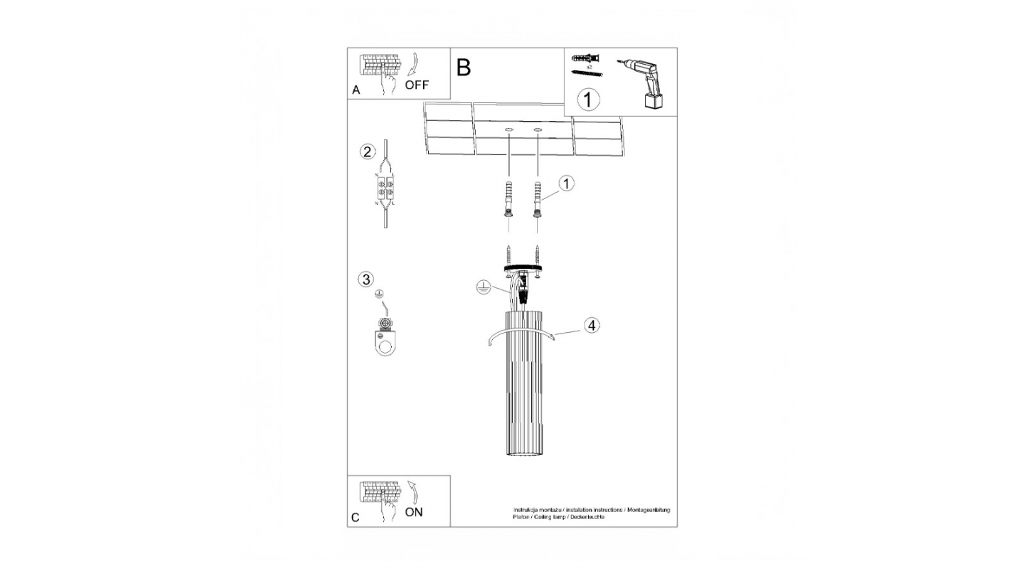 Plafonnier en aluminium cannelé 30 cm noir - Karbon Plafonnier en aluminium cannelé 30 cm noir - Karbon