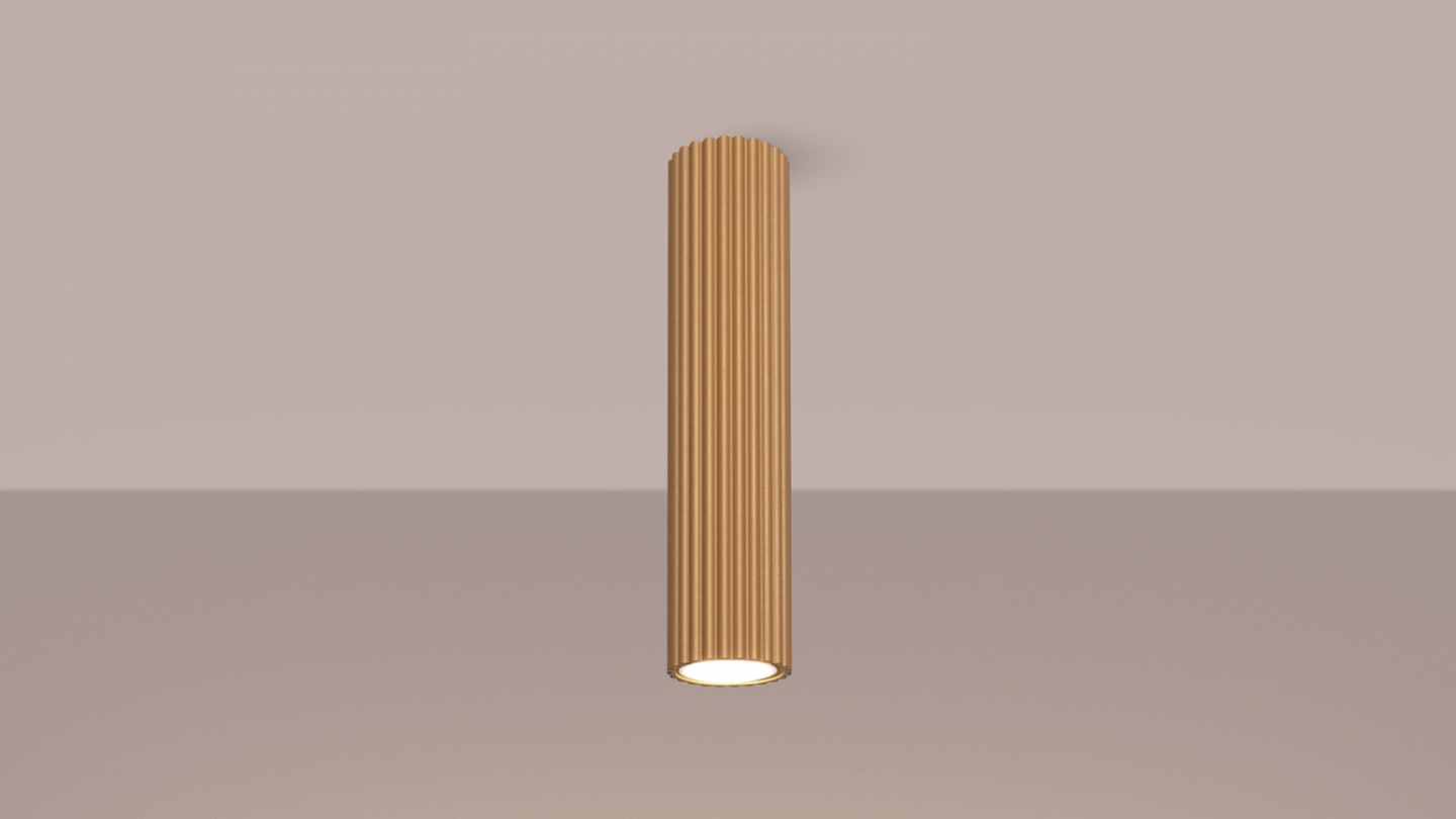 Plafonnier en aluminium cannelé 30 cm or - Karbon Plafonnier en aluminium cannelé 30 cm or - Karbon