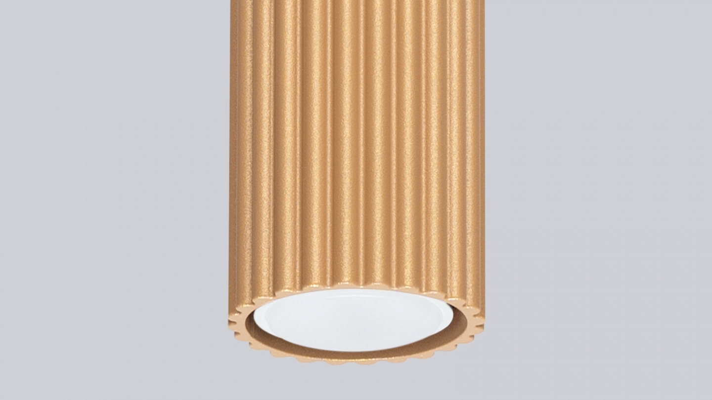 Plafonnier en aluminium cannelé 30 cm or - Karbon Plafonnier en aluminium cannelé 30 cm or - Karbon