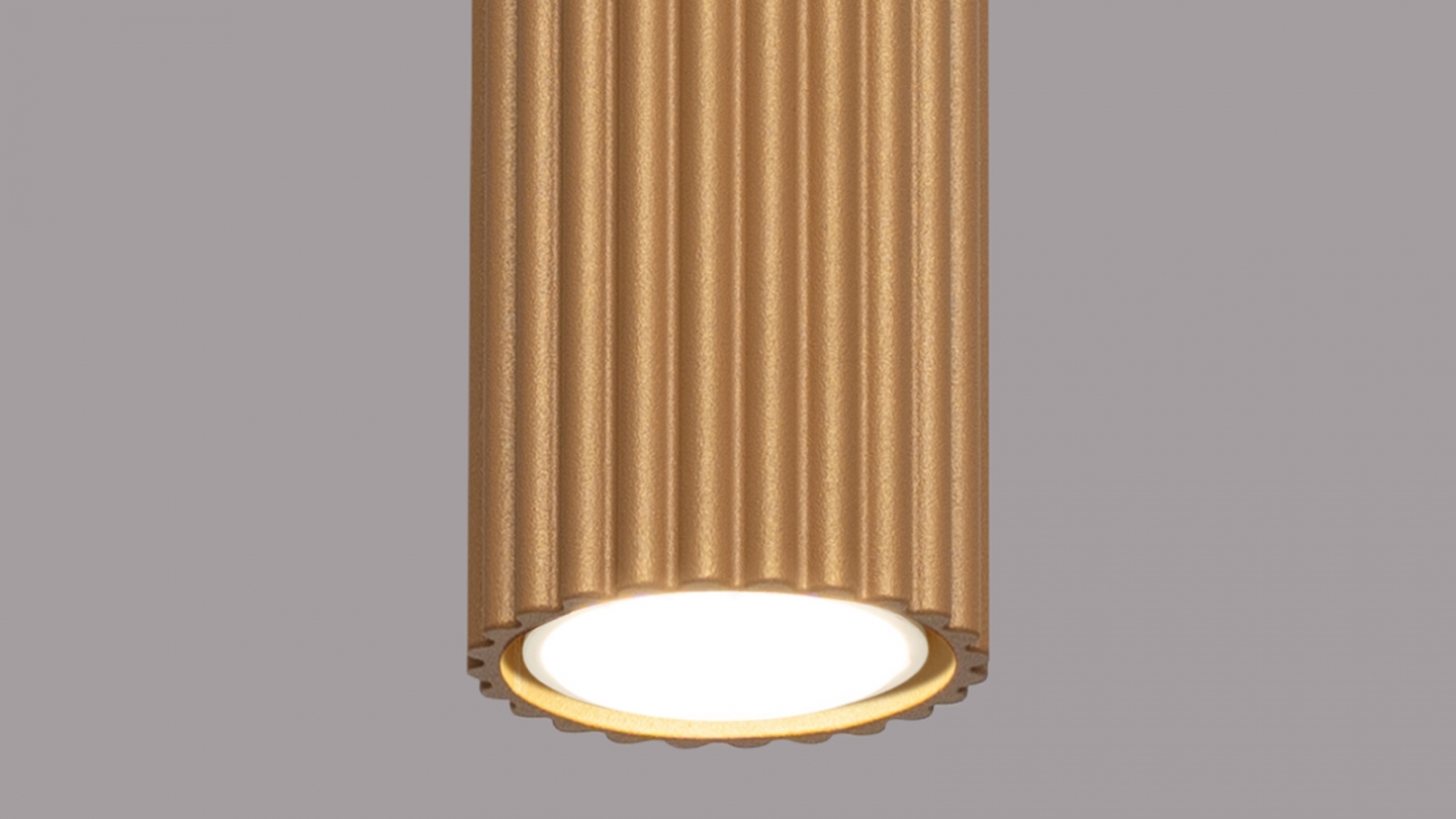 Plafonnier en aluminium cannelé 30 cm or - Karbon Plafonnier en aluminium cannelé 30 cm or - Karbon