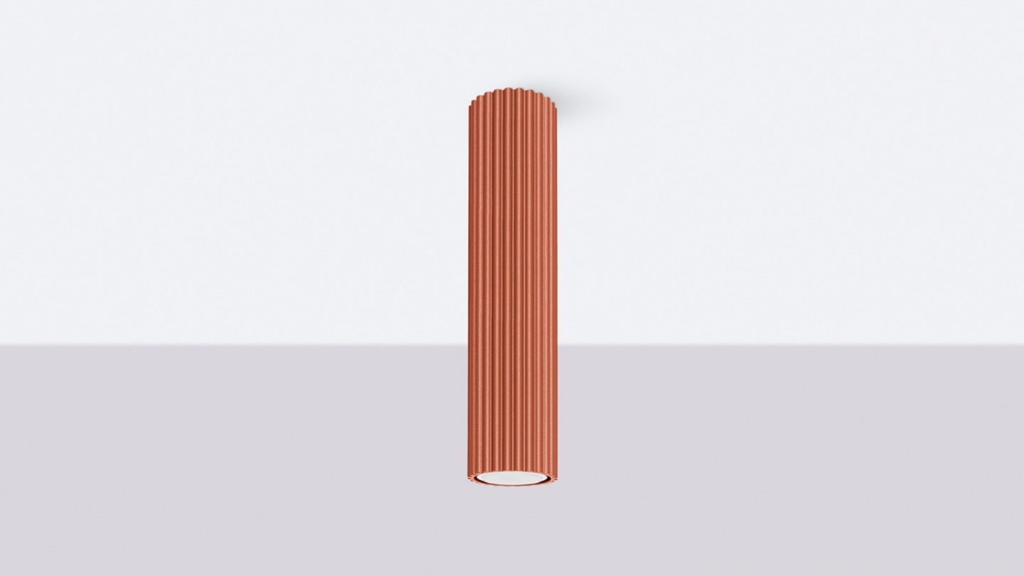 Plafonnier en aluminium cannelé 30 cm terracotta - Karbon Plafonnier en aluminium cannelé 30 cm terracotta - Karbon