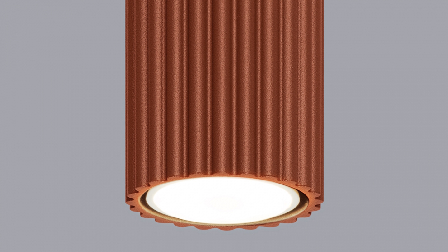 Plafonnier en aluminium cannelé 30 cm terracotta - Karbon Plafonnier en aluminium cannelé 30 cm terracotta - Karbon