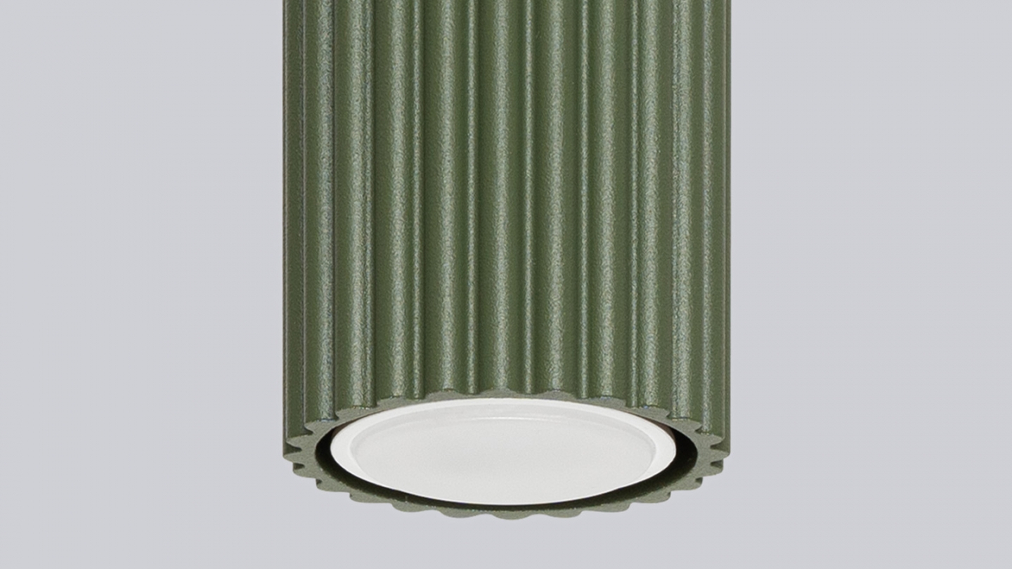 Plafonnier en aluminium cannelé 30 cm vert olive - Karbon Plafonnier en aluminium cannelé 30 cm vert olive - Karbon