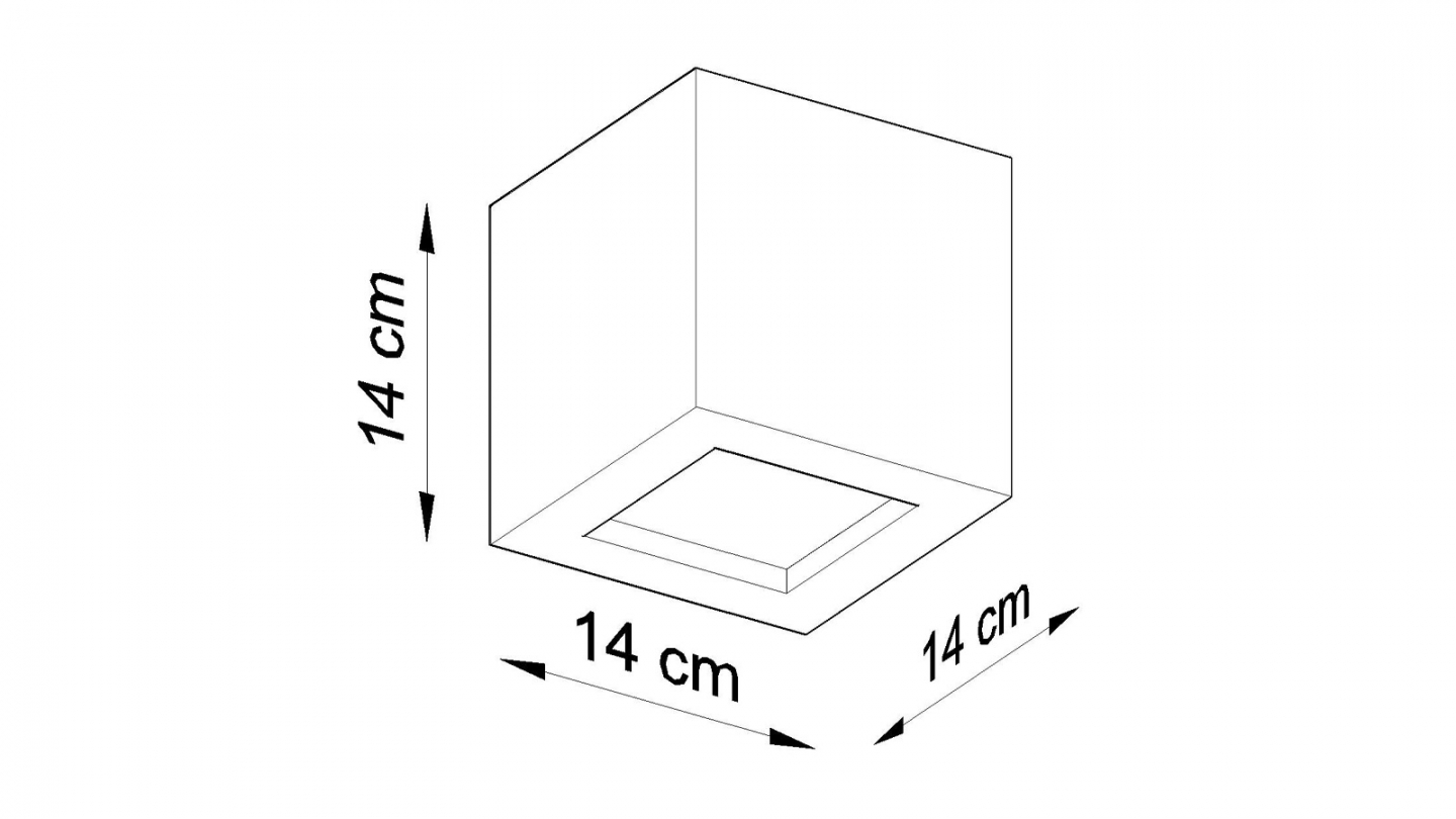 Applique cubique en céramique noire - Leo