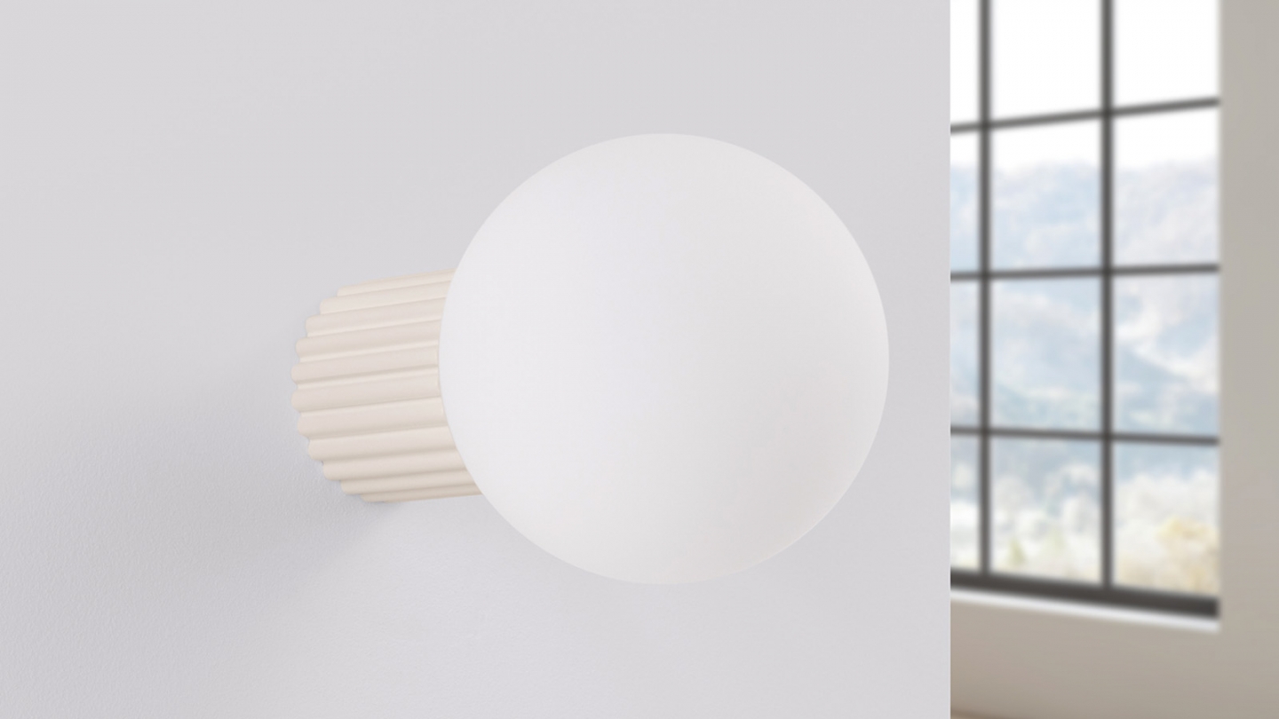 Applique en aluminium cannelé beige - Halo
