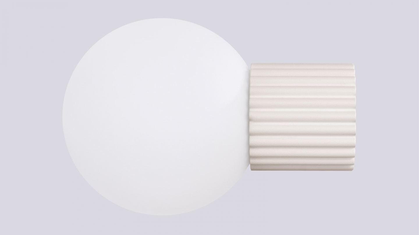 Applique en aluminium cannelé beige - Halo