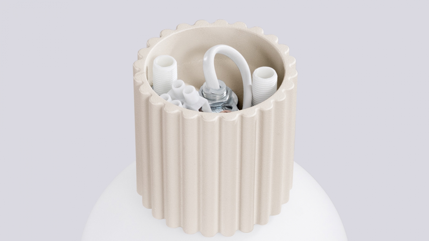 Applique en aluminium cannelé beige - Halo