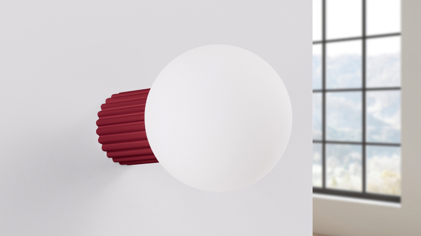 Applique en aluminium cannelé bordeaux - Halo