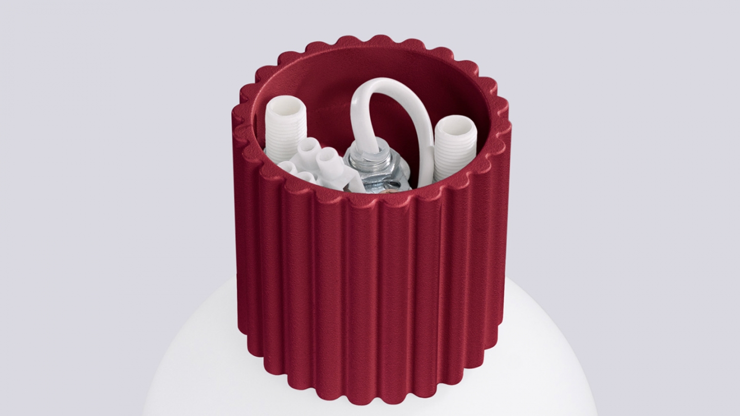 Applique en aluminium cannelé bordeaux - Halo