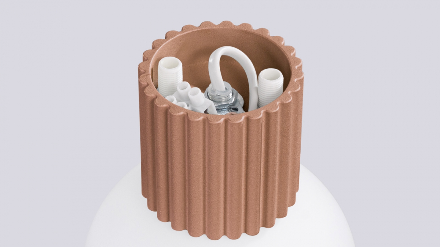 Applique en aluminium cannelé Moka - Halo