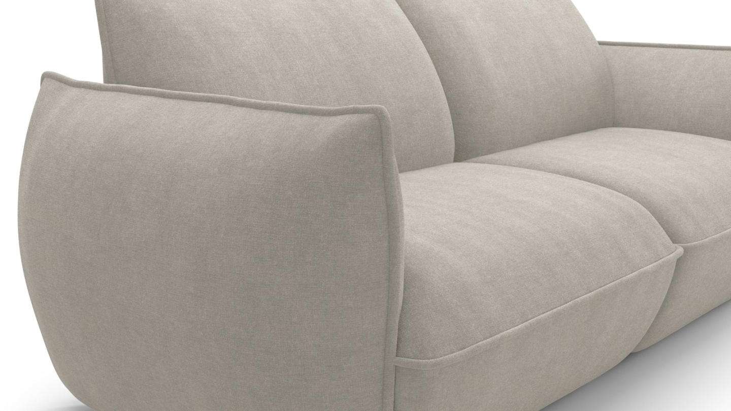 Canapé 3 places en tissu chenille beige - Lidia