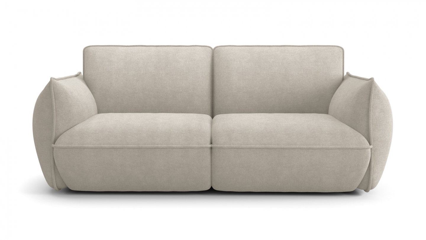 Canapé 3 places en tissu chenille beige - Lidia