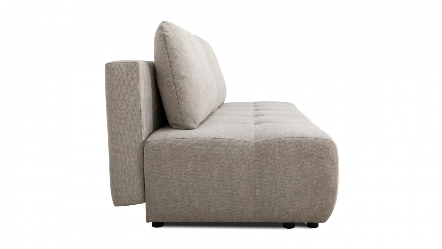 Canapé convertible 3 places en tissu beige - Sacha