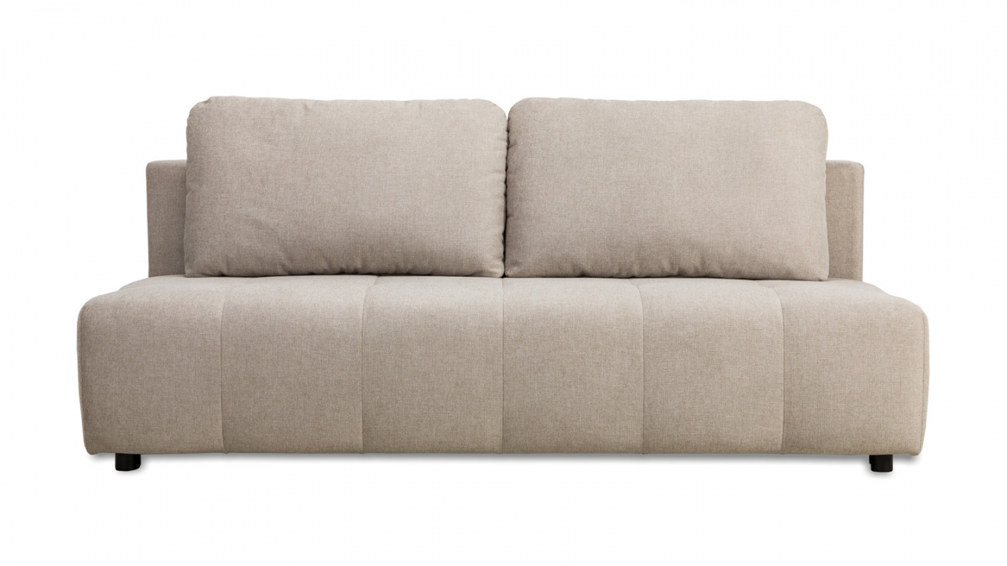 Canapé convertible 3 places en tissu beige - Sacha
