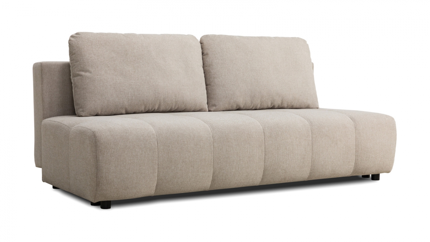 Canapé convertible 3 places en tissu beige - Sacha