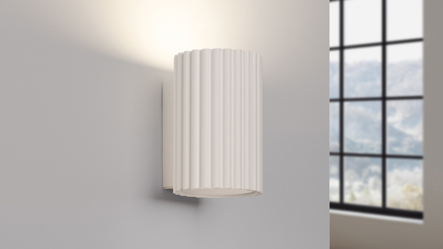 Applique en aluminium cannelé 10 cm beige - Karbon
