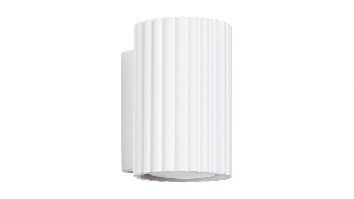 Applique en aluminium cannelé 10 cm blanc - Karbon