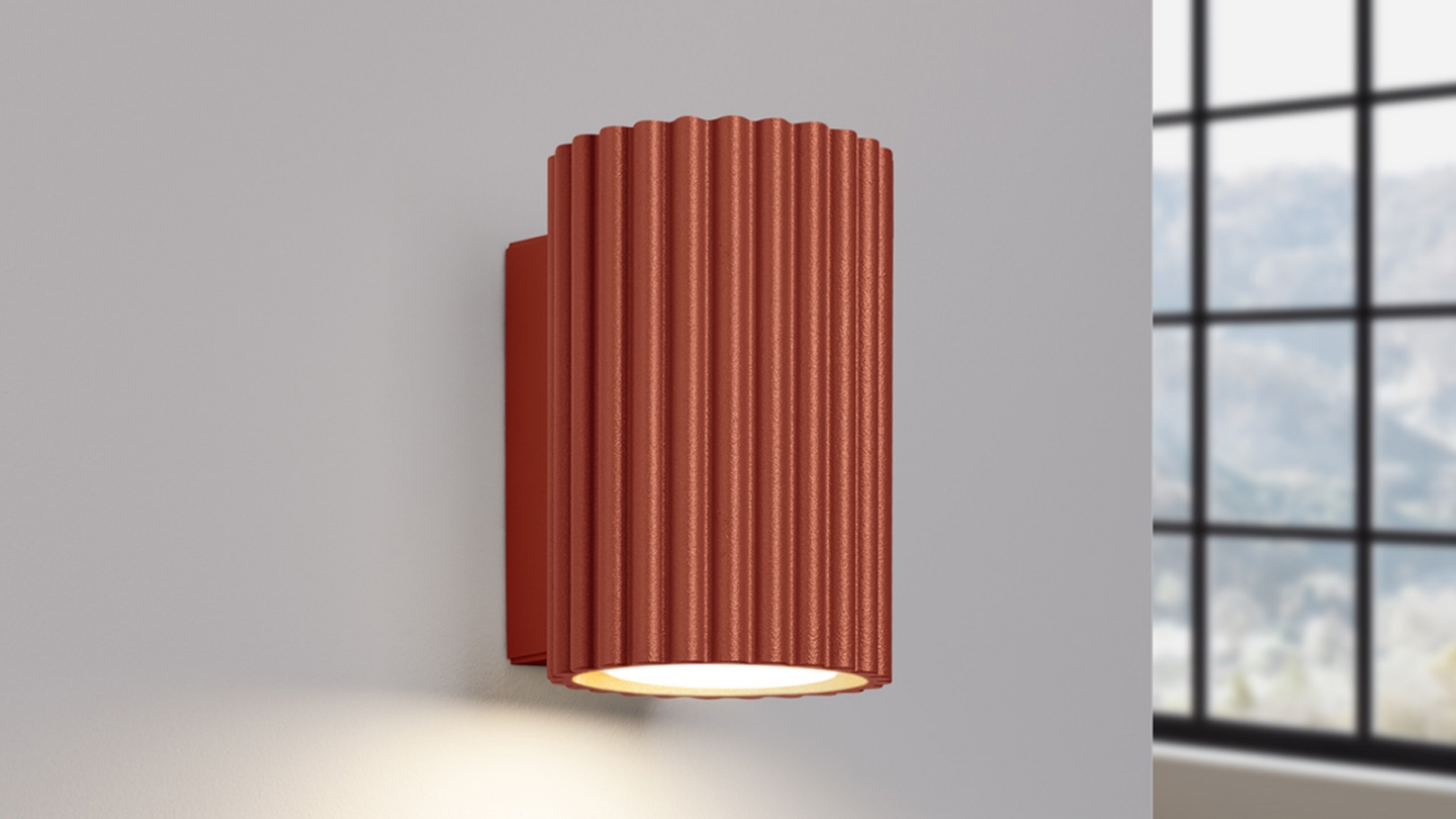 Applique en aluminium cannelé 10 cm terracotta - Karbon