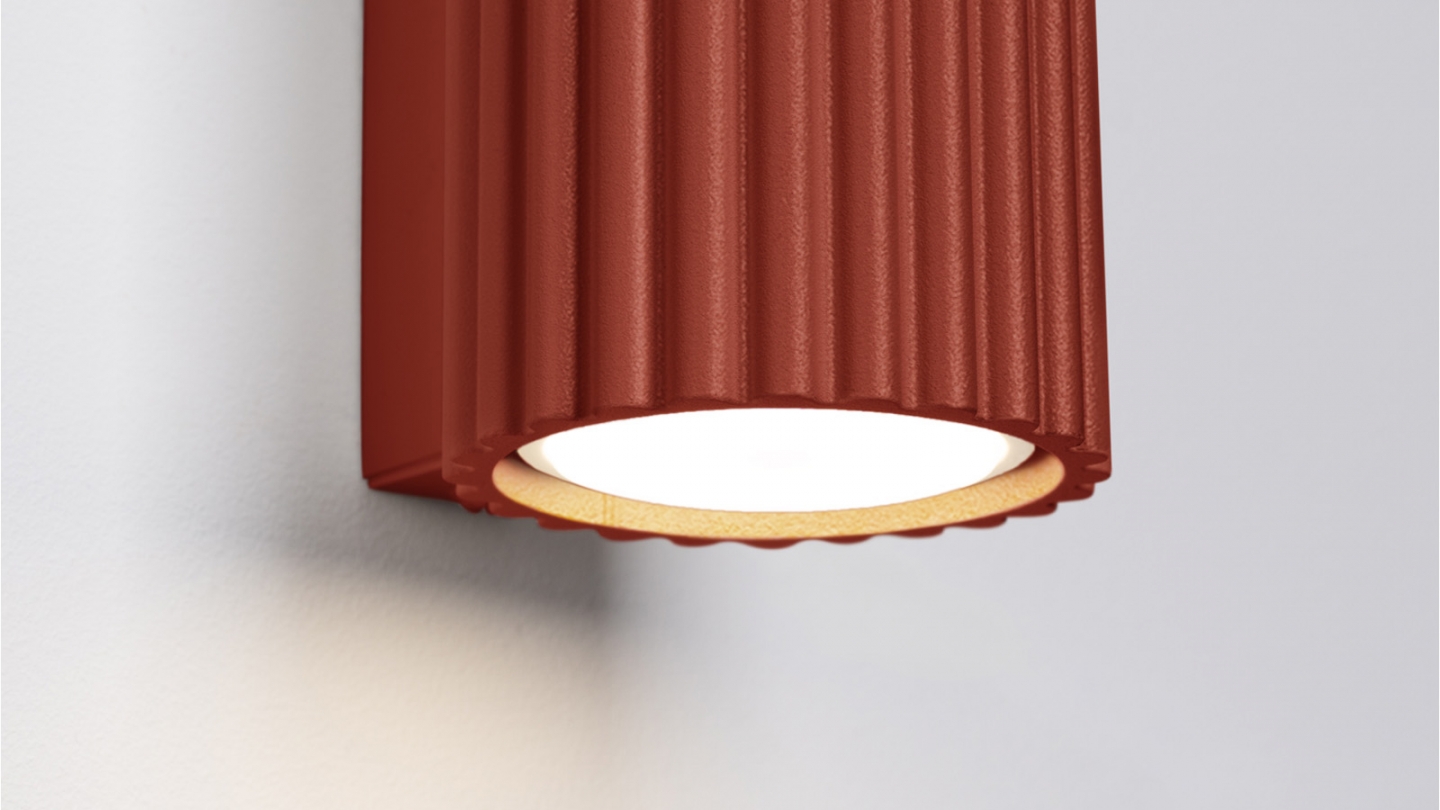 Applique en aluminium cannelé 10 cm terracotta - Karbon