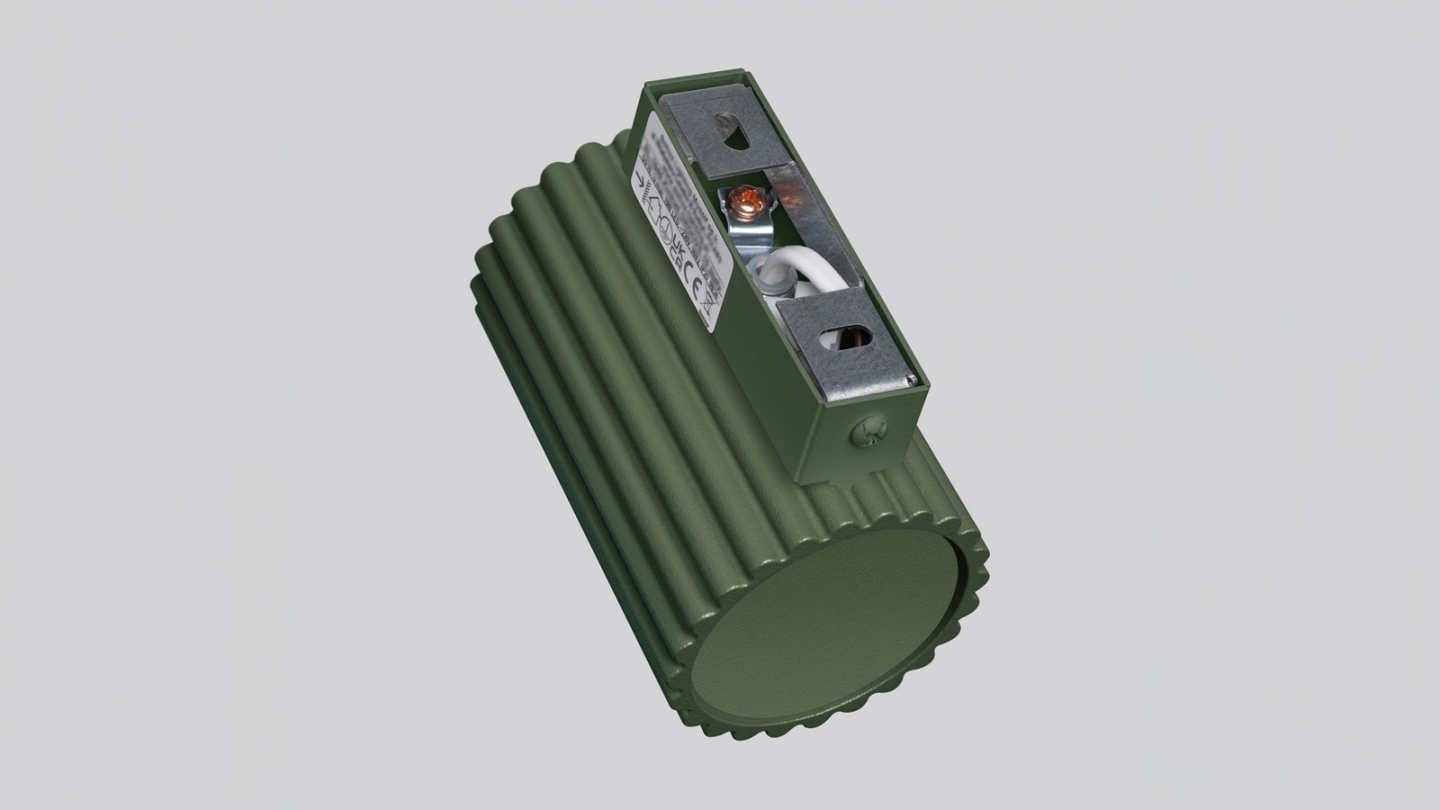 Applique en aluminium cannelé 10 cm vert olive - Karbon