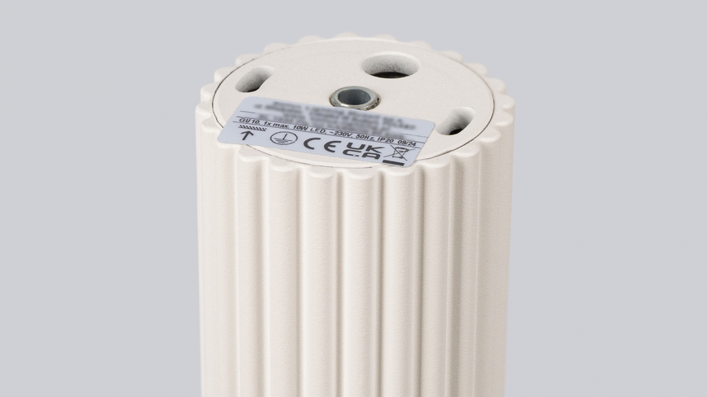 Plafonnier en aluminium cannelé 40 cm beige - Karbon Plafonnier en aluminium cannelé 40 cm beige - Karbon