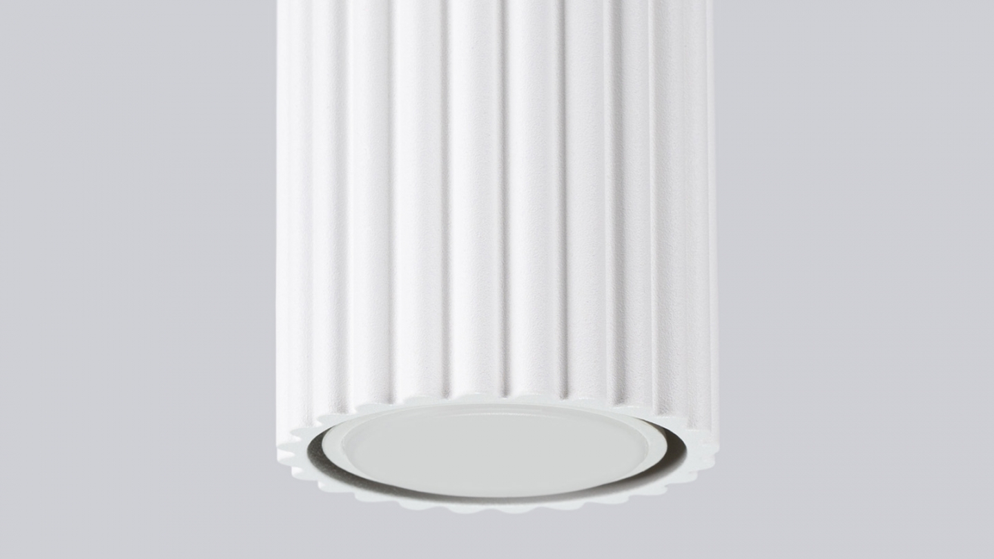 Plafonnier en aluminium cannelé 40 cm blanc - Karbon Plafonnier en aluminium cannelé 40 cm blanc - Karbon