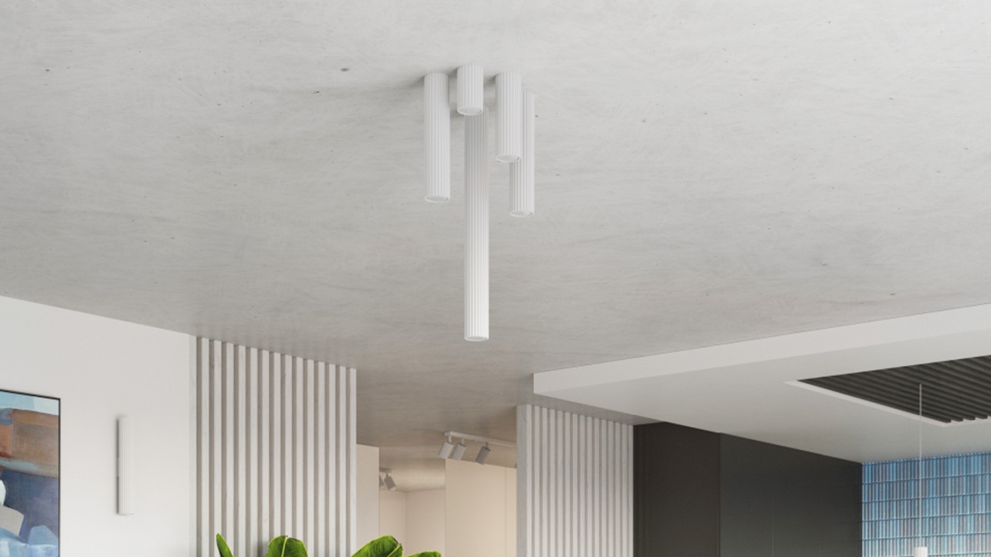 Plafonnier en aluminium cannelé 40 cm blanc - Karbon Plafonnier en aluminium cannelé 40 cm blanc - Karbon