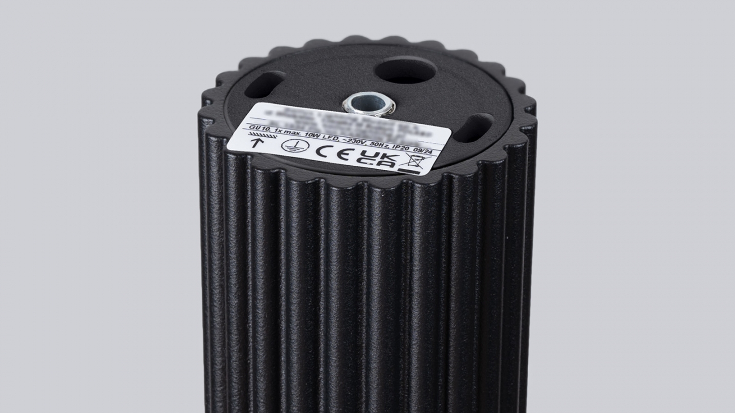 Plafonnier en aluminium cannelé 40 cm noir - Karbon Plafonnier en aluminium cannelé 40 cm noir - Karbon