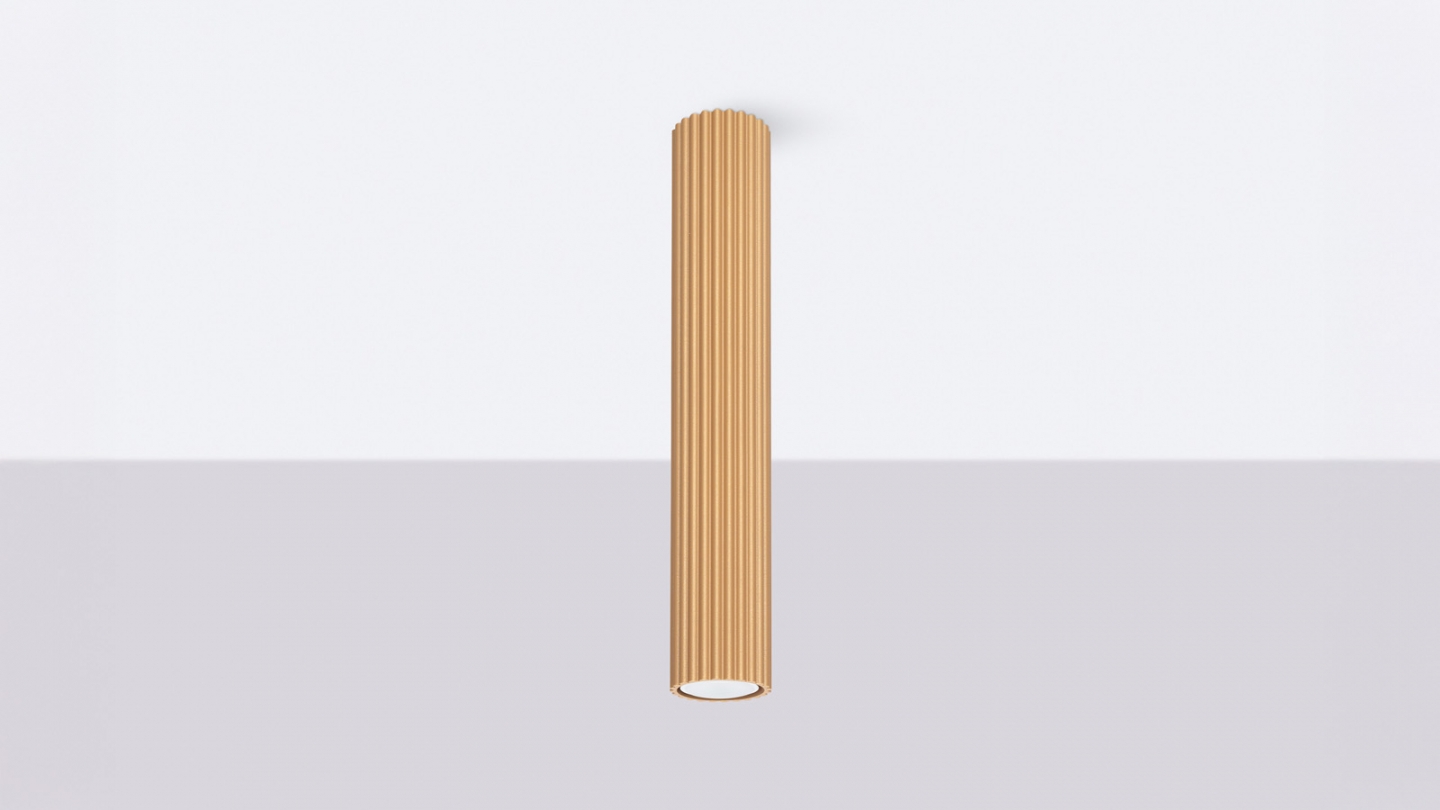 Plafonnier en aluminium cannelé 40 cm or - Karbon Plafonnier en aluminium cannelé 40 cm or - Karbon