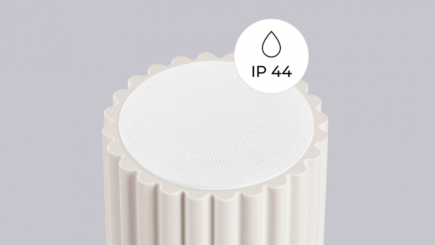Plafonnier en aluminium cannelé beige - Halo