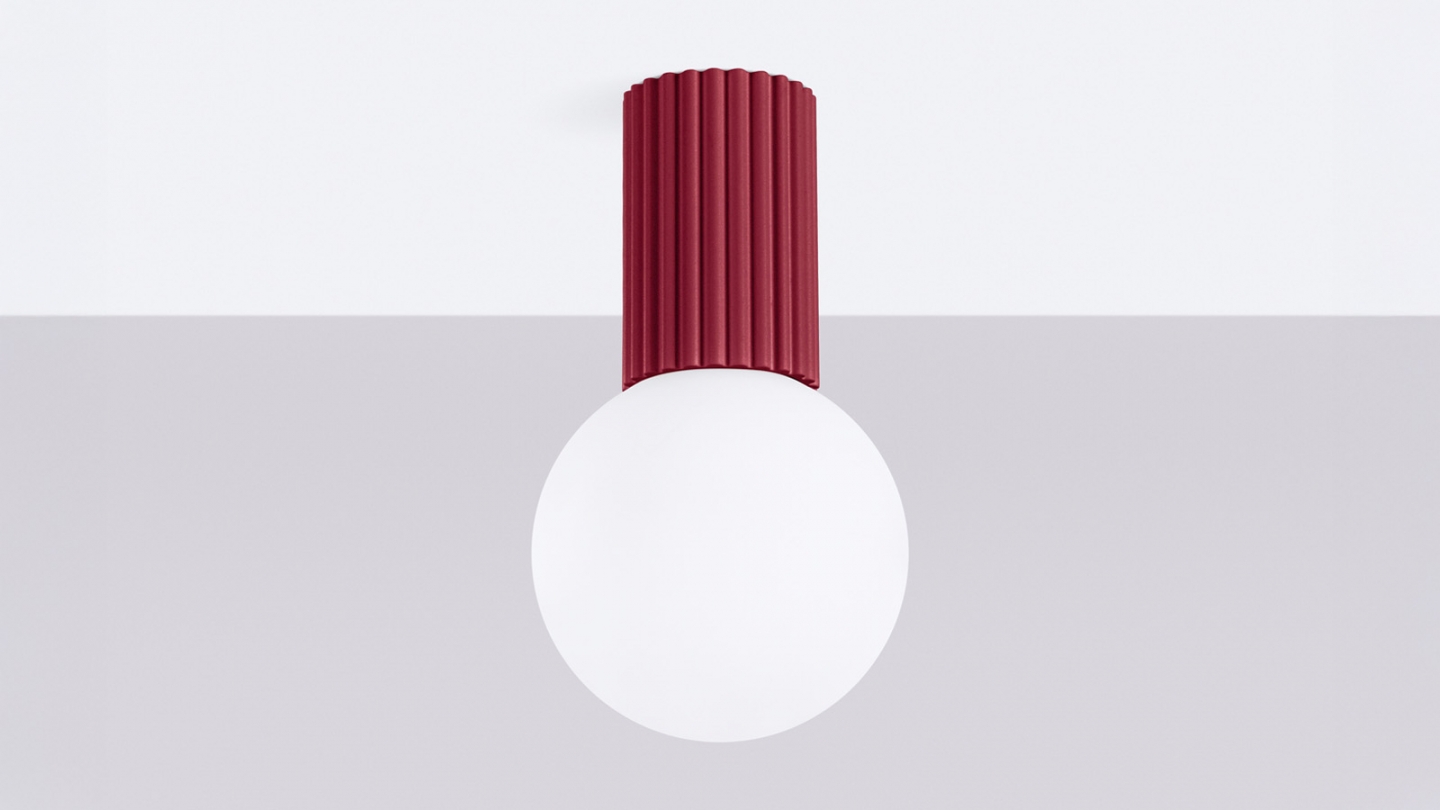 Plafonnier en aluminium cannelé Bordeaux - Halo