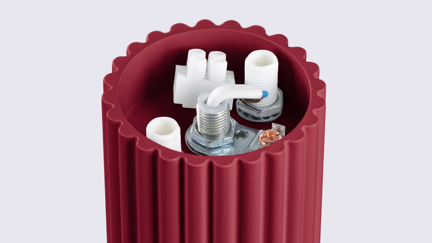 Plafonnier en aluminium cannelé Bordeaux - Halo