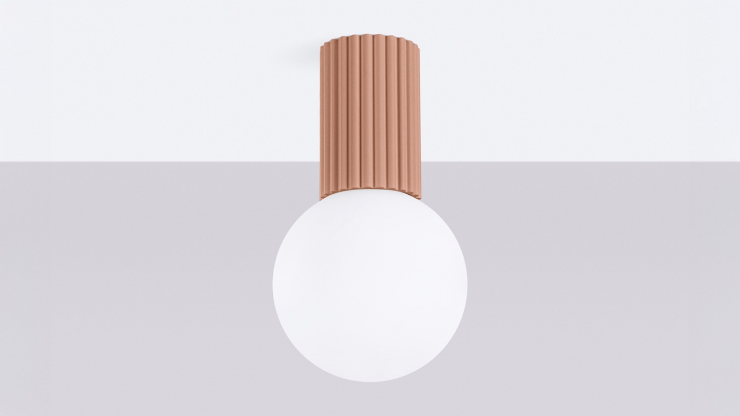 Plafonnier en aluminium cannelé moka - Halo