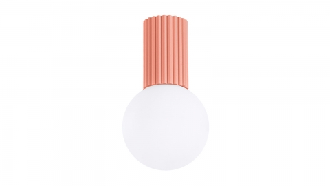 Plafonnier en aluminium cannelé pêche - Halo