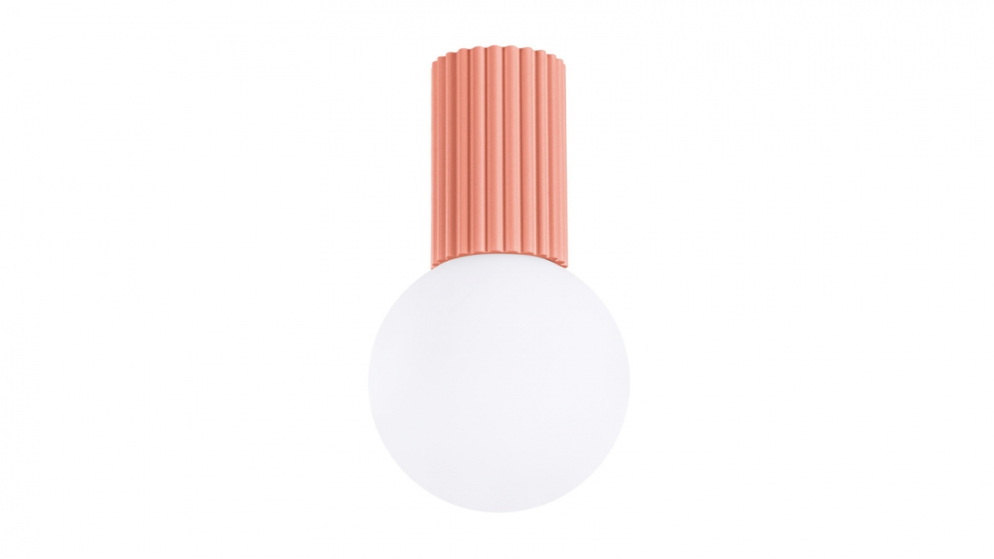Plafonnier en aluminium cannelé pêche - Halo