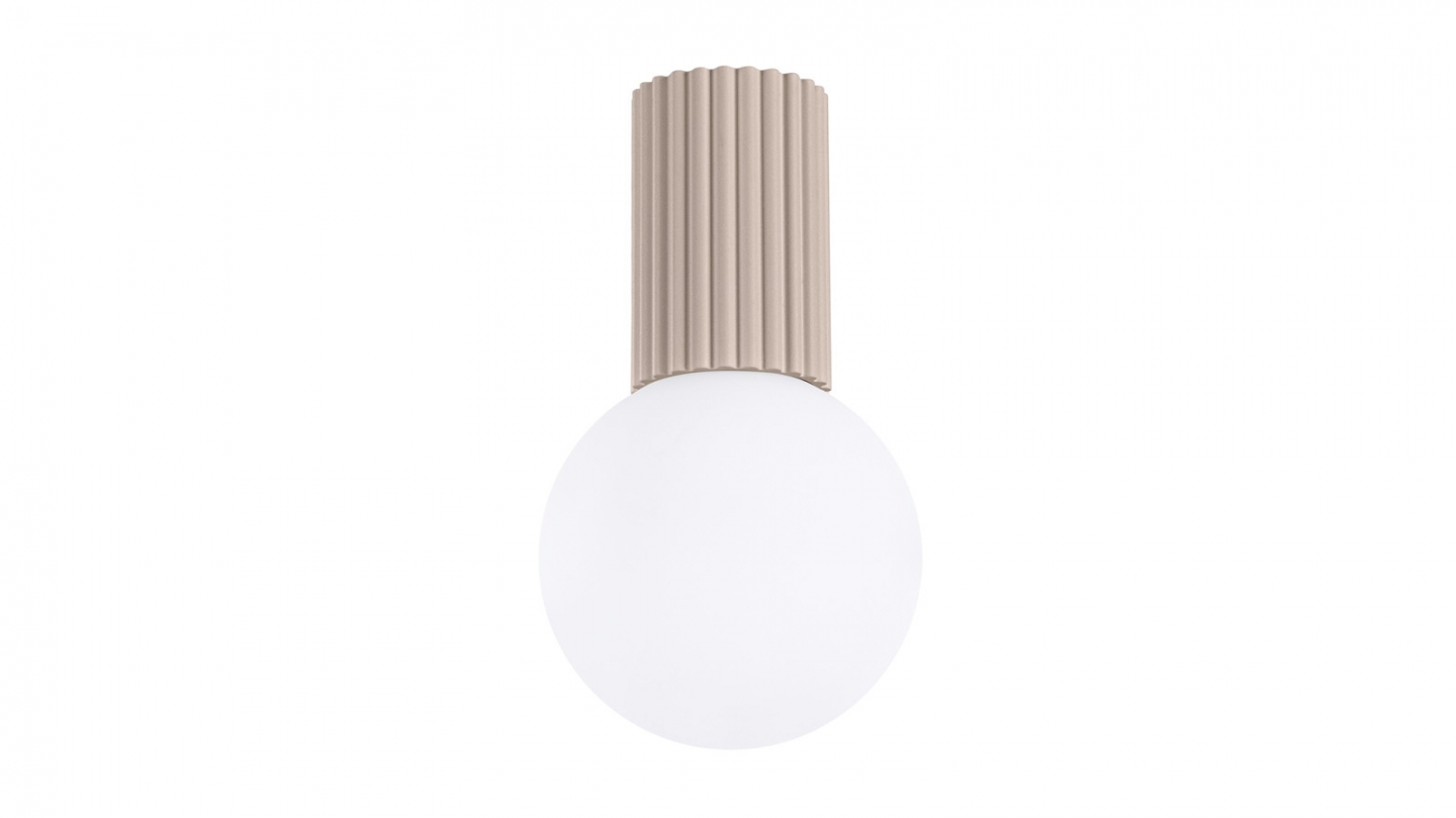 Plafonnier en aluminium cannelé taupe - Halo