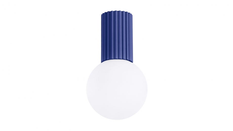 Plafonnier en aluminium cannelé bleu marine - Halo