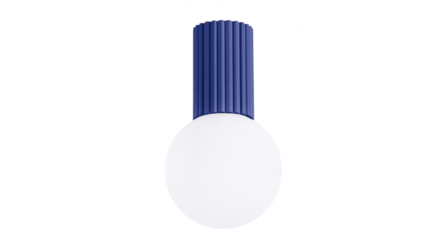Plafonnier en aluminium cannelé bleu marine - Halo