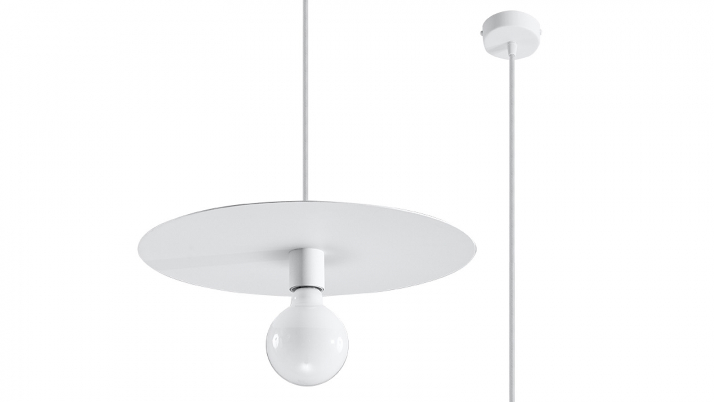 Suspension en métal blanc 40 cm - Flavio