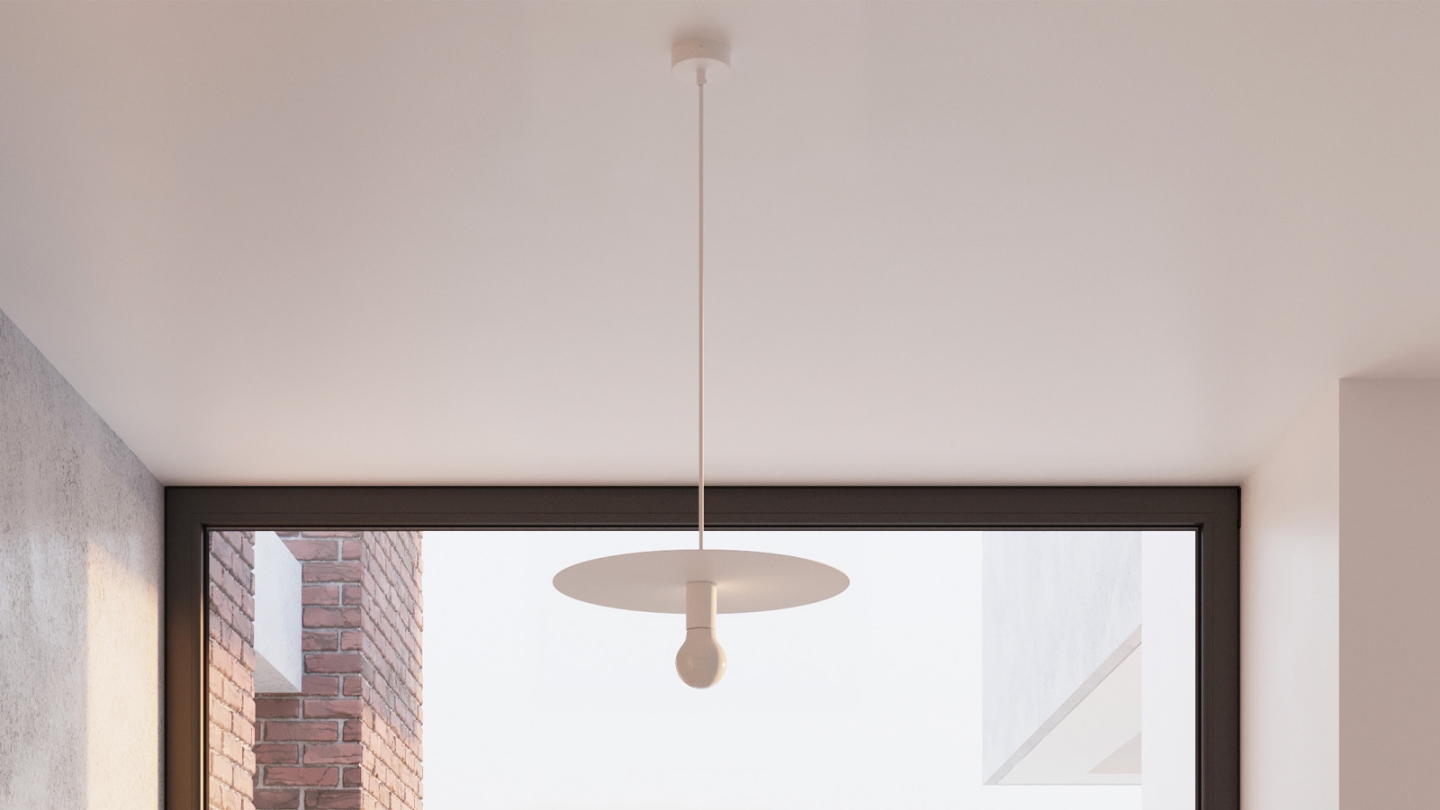 Suspension en métal blanc 40 cm - Flavio