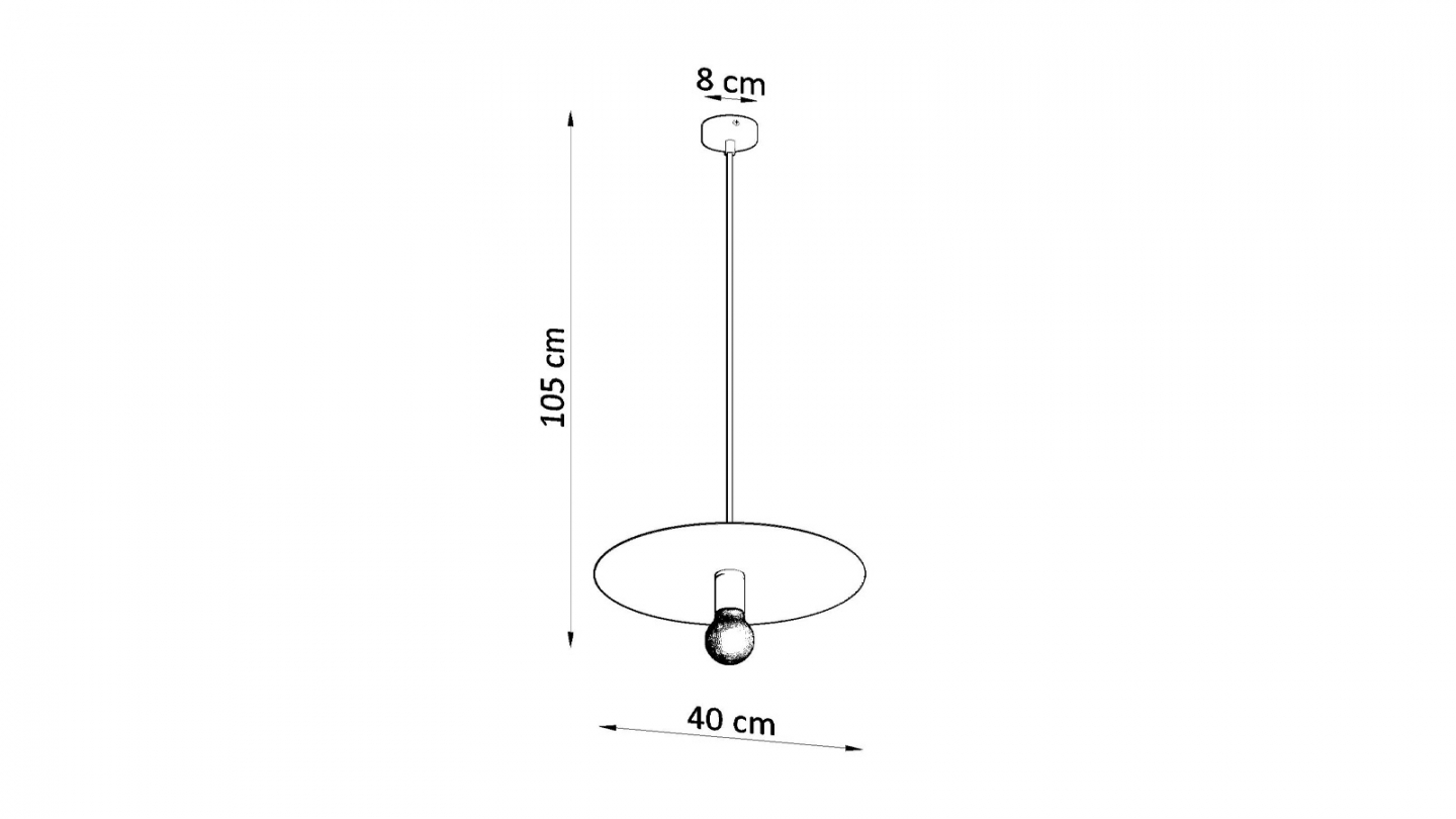 Suspension en métal noir 40 cm - Flavio