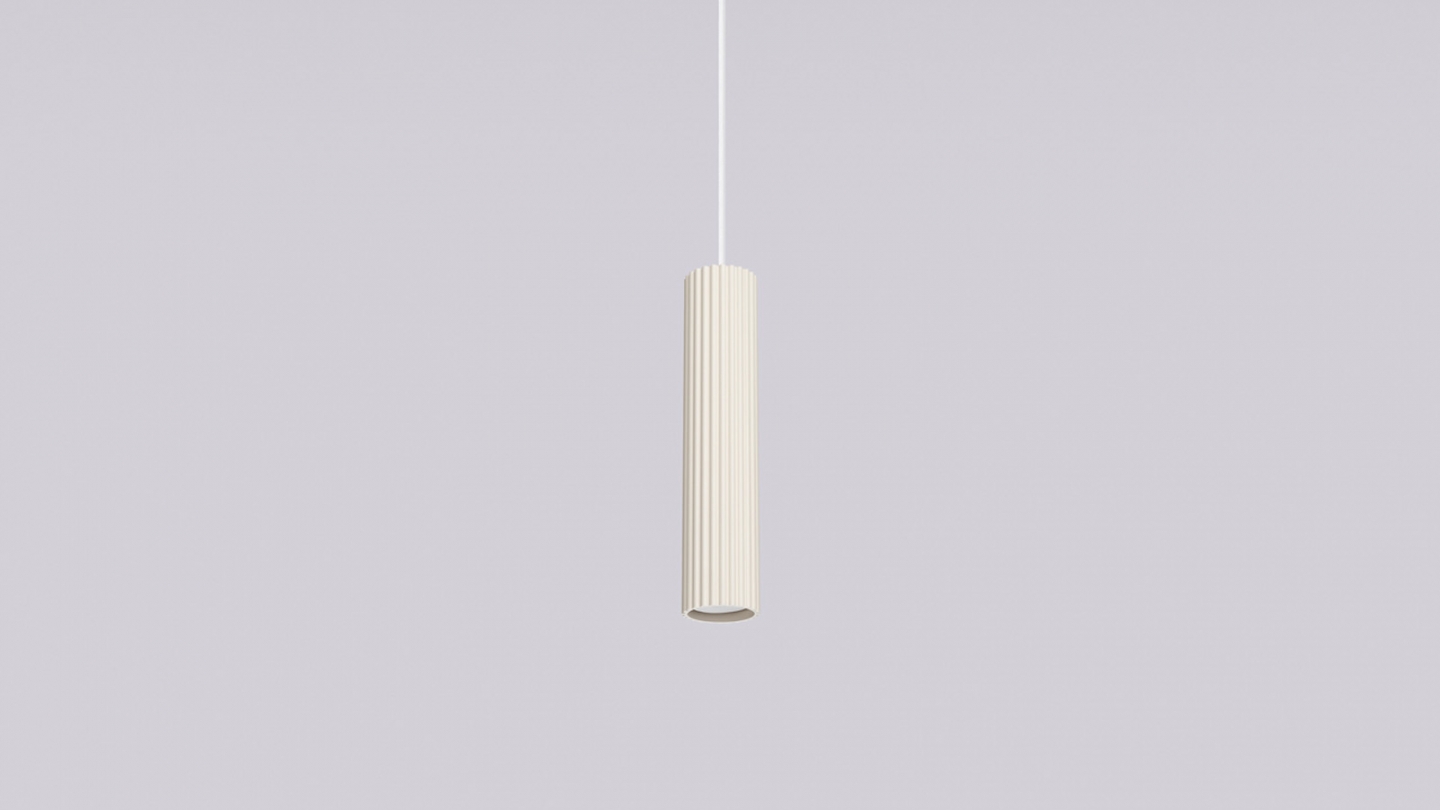 Suspension en aluminium cannelé beige - Karbon